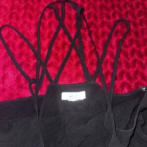 Mine Elegant Black Strappy Blouse